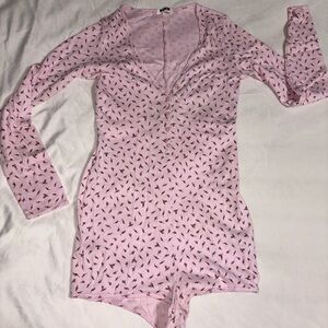 Victoria's Secret Pink Leaf Print Pajama Romper
